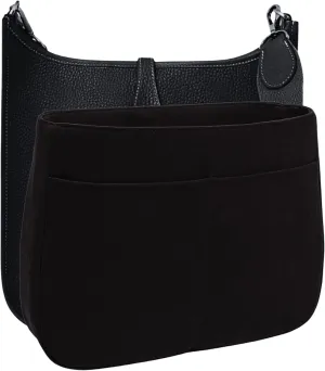 Purse Organizer Insert for Evelyne 29 PM Handbag, Faux Suede Fabric, Lightweight, Fits Perfectly, Sturdy, Hand Wash, Keep Its Shape Gift Ideas for Women (Black E29S)