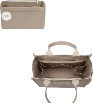 Purse Organizer Insert For Handbags, Tote Bag Organizer Insert, Compatible with MJ Tote and Onthego (Small, Beige)