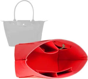 Purse Organizer Insert for Le Pliage (Large) Handbags Insert Organizer1012crimson-L