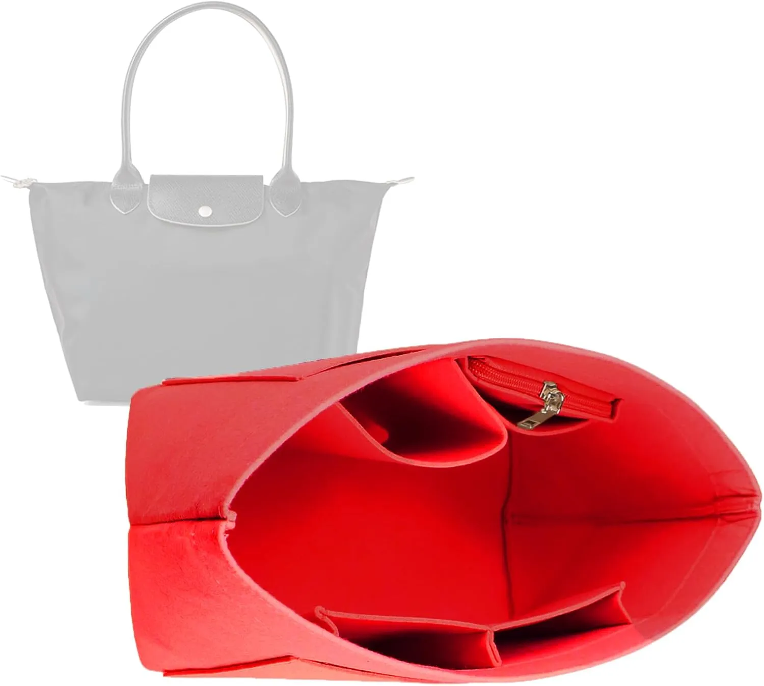 Purse Organizer Insert for Le Pliage (Large) Handbags Insert Organizer1012crimson-L