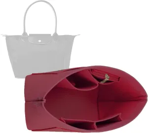 Purse Organizer Insert for Le Pliage Neo(Large) Handbags Insert Organizer 1012claret2-L