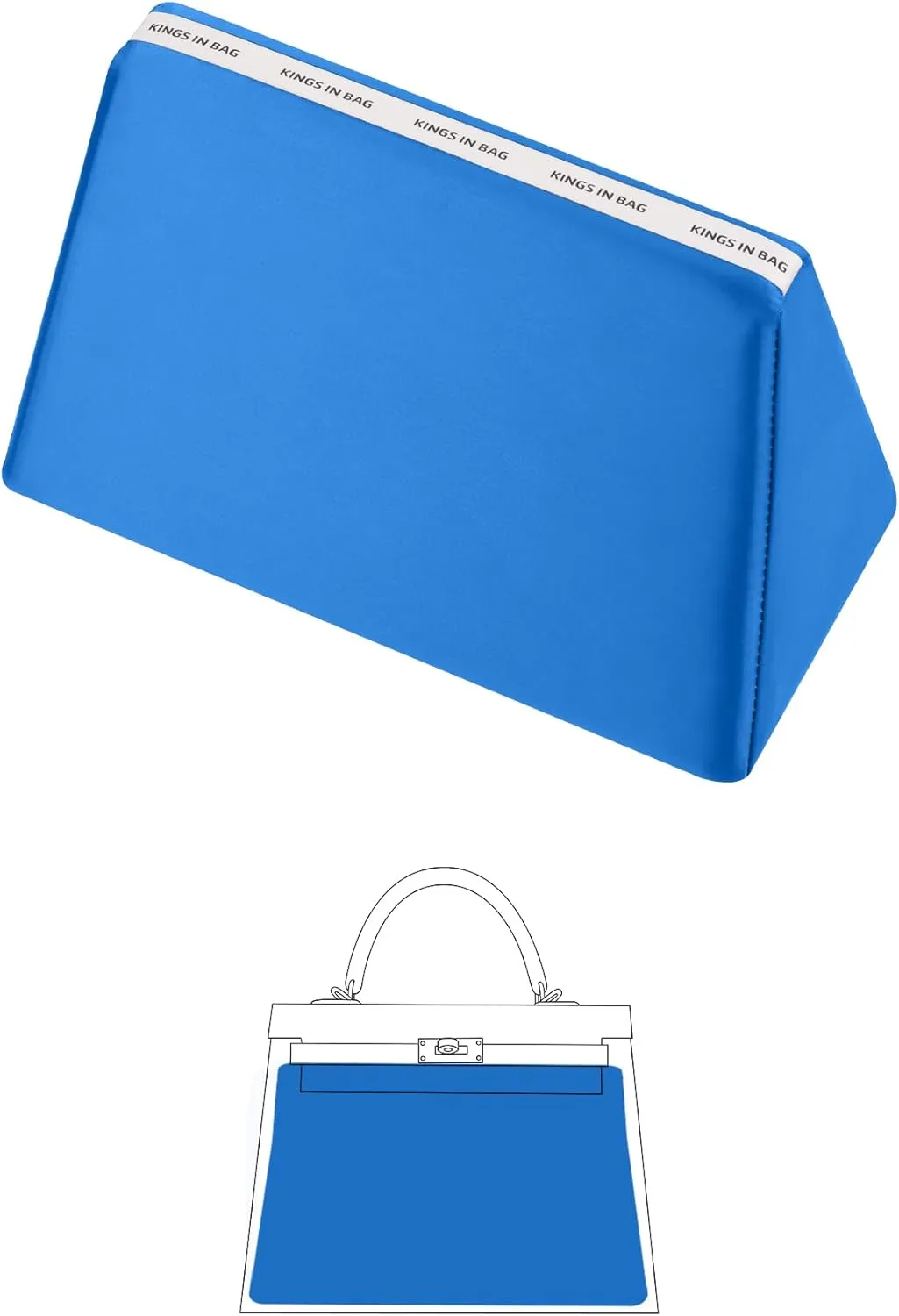Purse Pillow Insert Compatible with Kelly Bags, Handbag Filler with Soft Satins for Luxury Bags, Soft Purse Inner Pillow with Memory Foam for Handbag Storage (Blue Hydra, KE 25 Sellier)