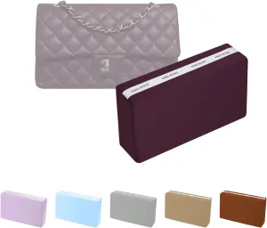 Purse Shaper Pillow Insert for Chanel Flap Bags, Luxury Bag Shaper with Lightweight Satin, Fits Chanel Classic Flap Mini 20, Satin Surface with Memory Foam Inner (Cassis, CF Mini)