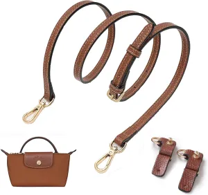 Purse Straps Replacement, Leather Handbag Crossbody Shoulder Strap Kit Adjustable for Mini Longcamp Tote Bag Women
