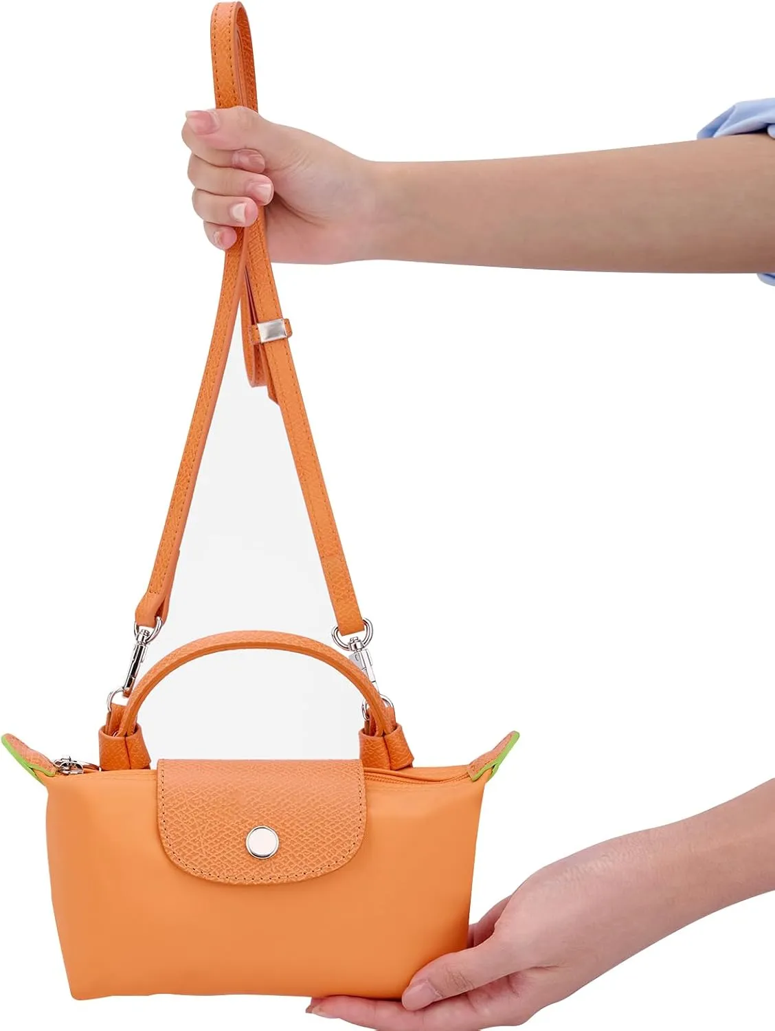 Purse Straps Replacement, Leather Handbag Crossbody Shoulder Strap Kit Adjustable for Mini Longcamp Tote Bag Women