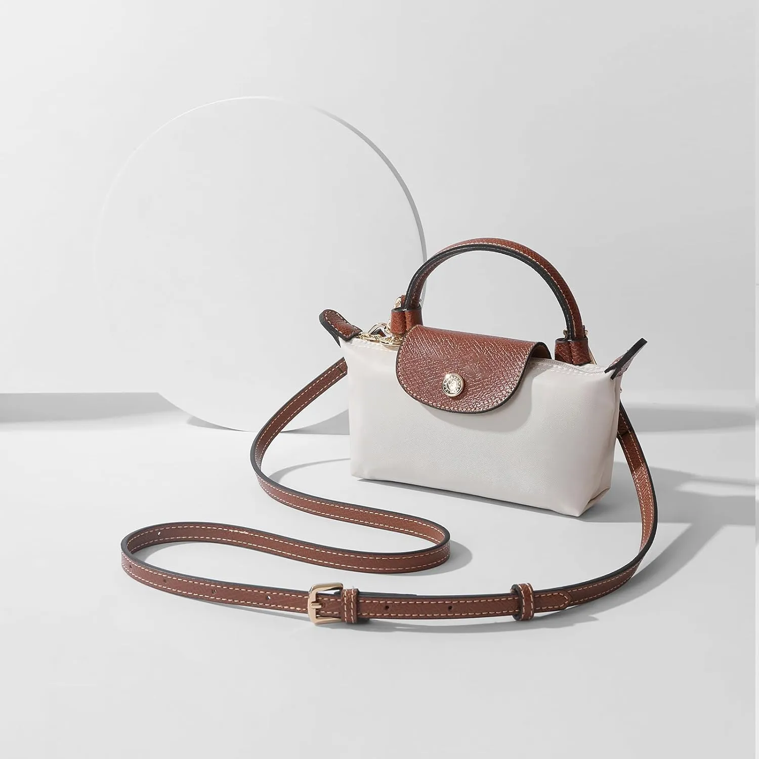 Purse Straps Replacement, Leather Handbag Crossbody Shoulder Strap Kit Adjustable for Mini Longcamp Tote Bag Women