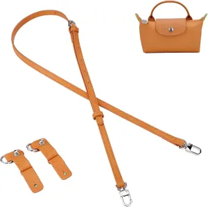 Purse Straps Replacement, Leather Handbag Crossbody Shoulder Strap Kit Adjustable for Mini Longcamp Tote Bag Women