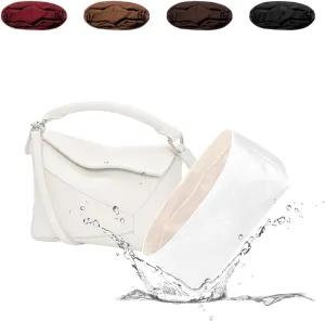Puzzle Bag Organizer Insert, Lightweight Portable Purse Inner Compatible with Loewe Puzzle Small Bag, Made of Waterproof Dupontpaper Surface and Silky Satin Lining (Puzzle Small, Craie)