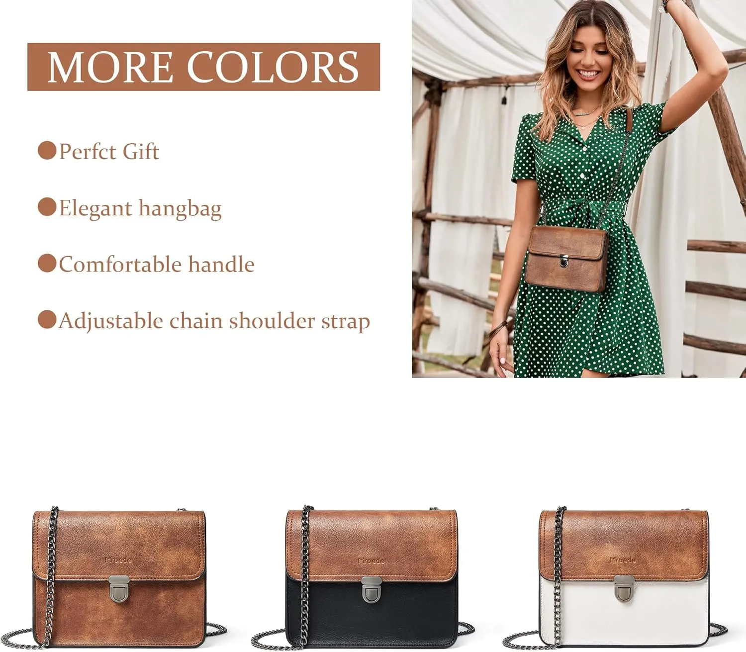 Quilted Crossbody Bags for Women 3-Pockets Crossbody Purses Vegan Leather Shoulder Handbags with Wide Strap