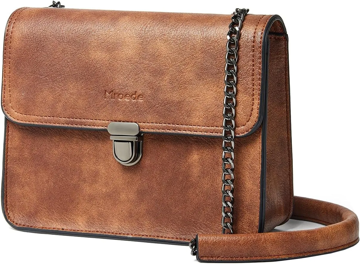 Quilted Crossbody Bags for Women 3-Pockets Crossbody Purses Vegan Leather Shoulder Handbags with Wide Strap
