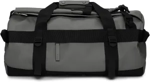 RAINS Texel Duffel Bag Small - Waterproof Grey Duffel with U-Shaped Zip Closure, Mesh Pockets, Compression Straps, and Padded Carry Handles - 2 Year Warranty