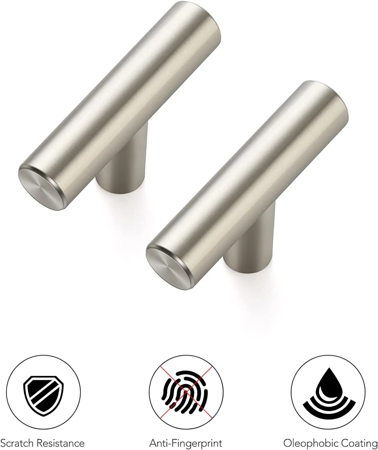 Ravinte 2'' Cabinet Handles Stainless Steel Satin Nickel Kitchen Cabinet Hardware Handles of Kitchen Cupboard Handles 10 Pack