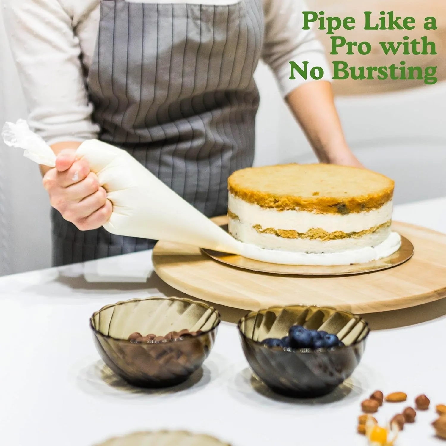 Regency Wraps Professional Chef Grade Heavy Duty Piping Bag For Filling Pastries, Cake and Cookie Decorating, Baking Essentials, Clear, 18" Roll (Pack of 100)