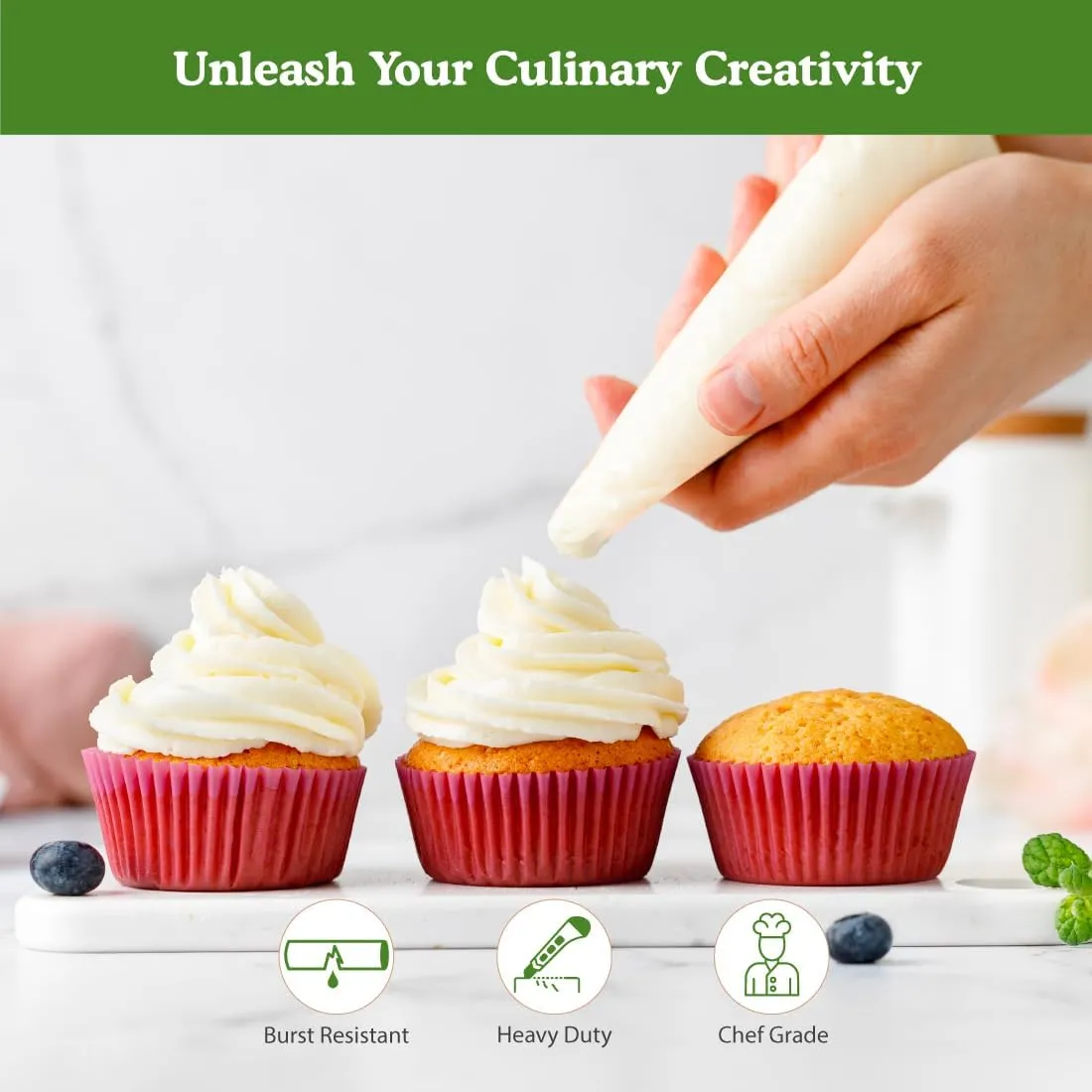 Regency Wraps Professional Chef Grade Heavy Duty Piping Bag For Filling Pastries, Cake and Cookie Decorating, Baking Essentials, Clear, 18" Roll (Pack of 100)