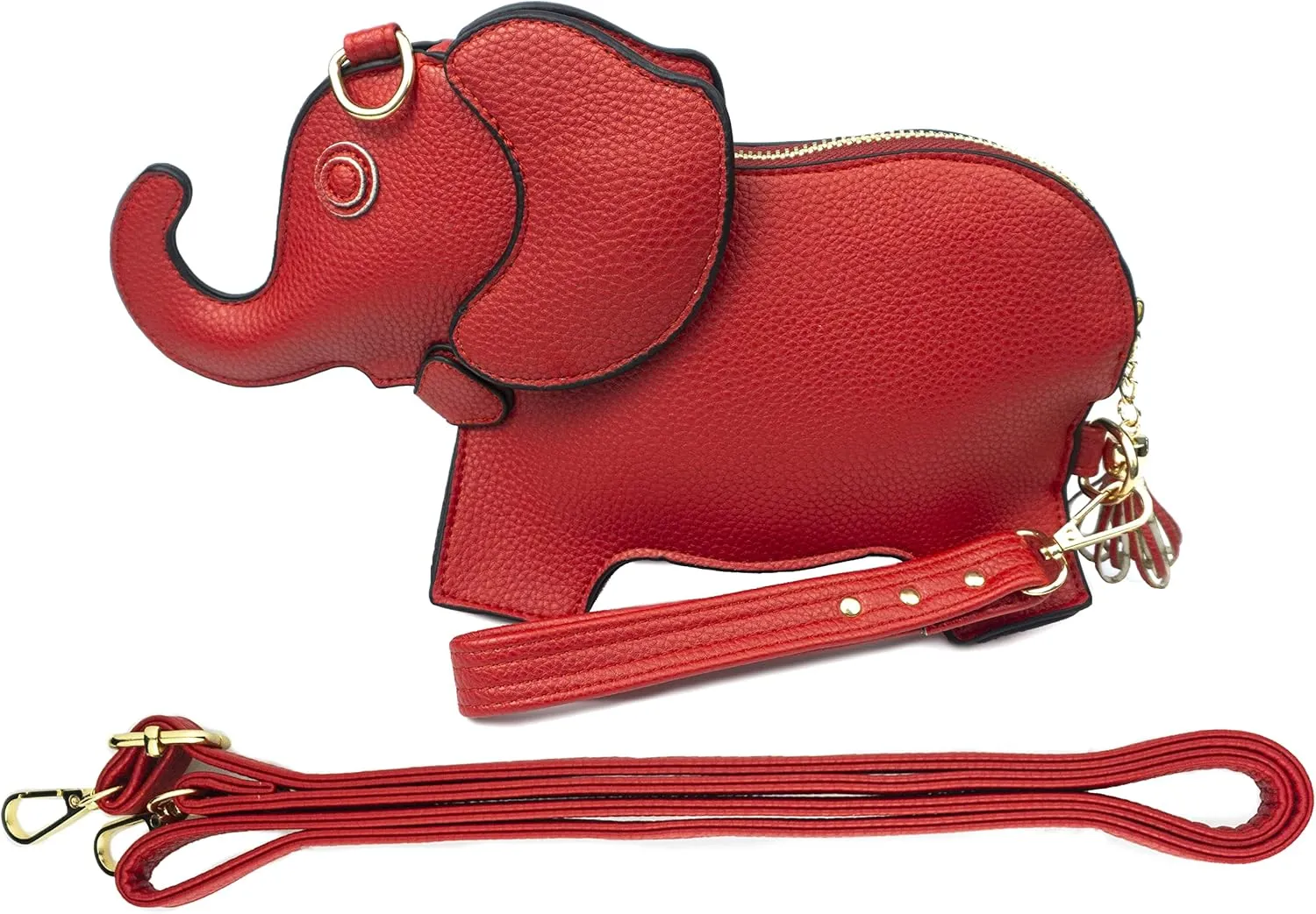 Rejolly Elephant Shaped Crossbody Bag for Women Shoulder Handbag PU Leather Wristlet Clutch Purse