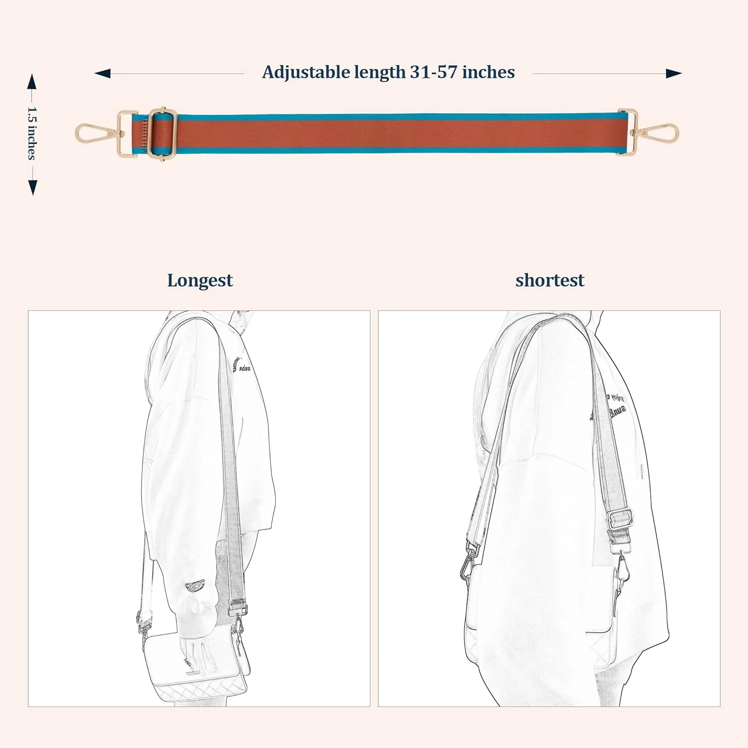 Replacement Purse Strap,Wide Adjustable Crossbody Straps for Handbags