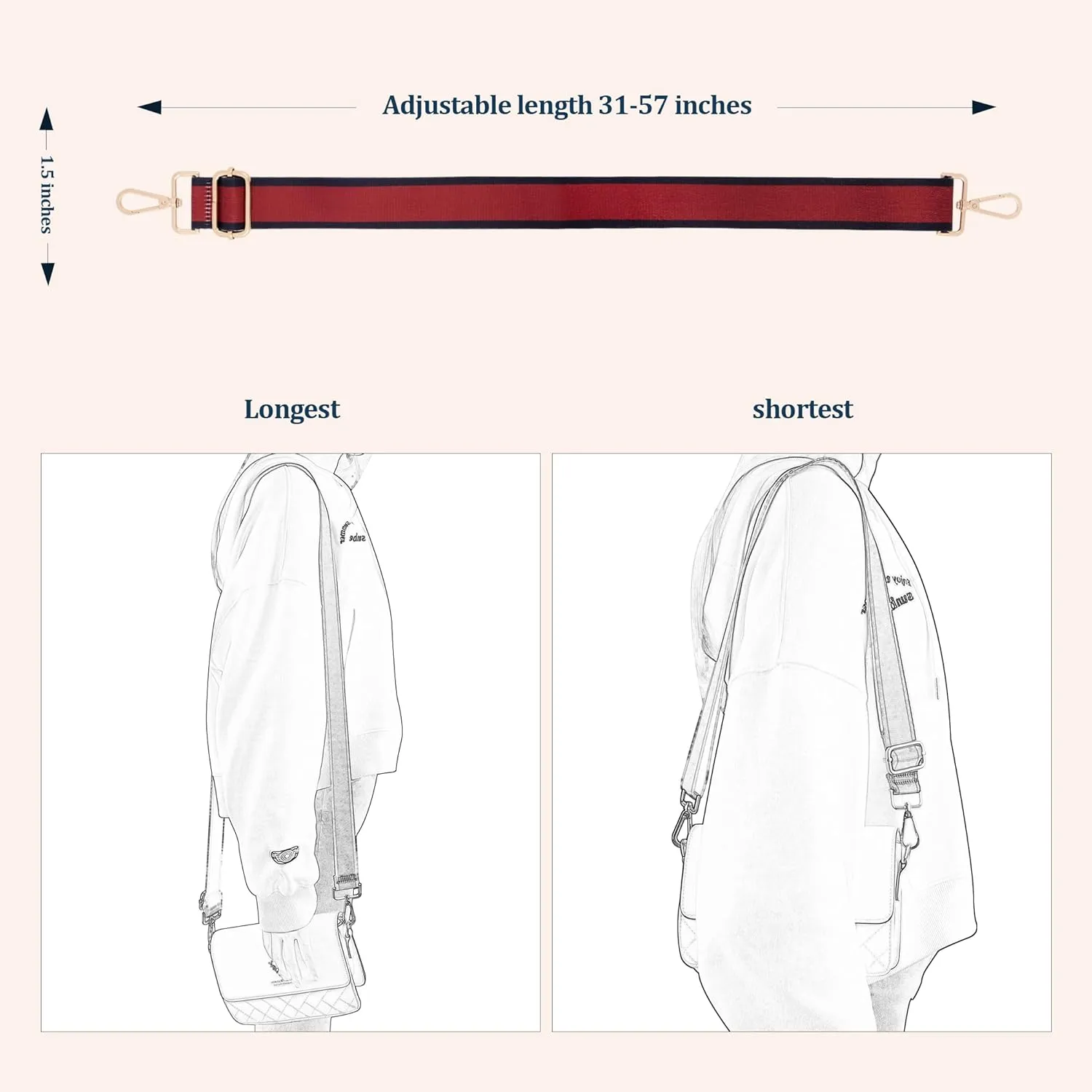 Replacement Purse Strap,Wide Adjustable Crossbody Straps for Handbags