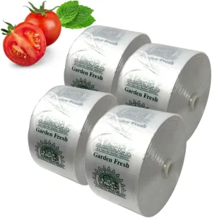 Retail Bags Direct Narrow Profile Produce Roll Bags with Extended plastic core Garden Fresh - 15"X20" - 3000 Bags - 4 Rolls - 8 microns - Clear