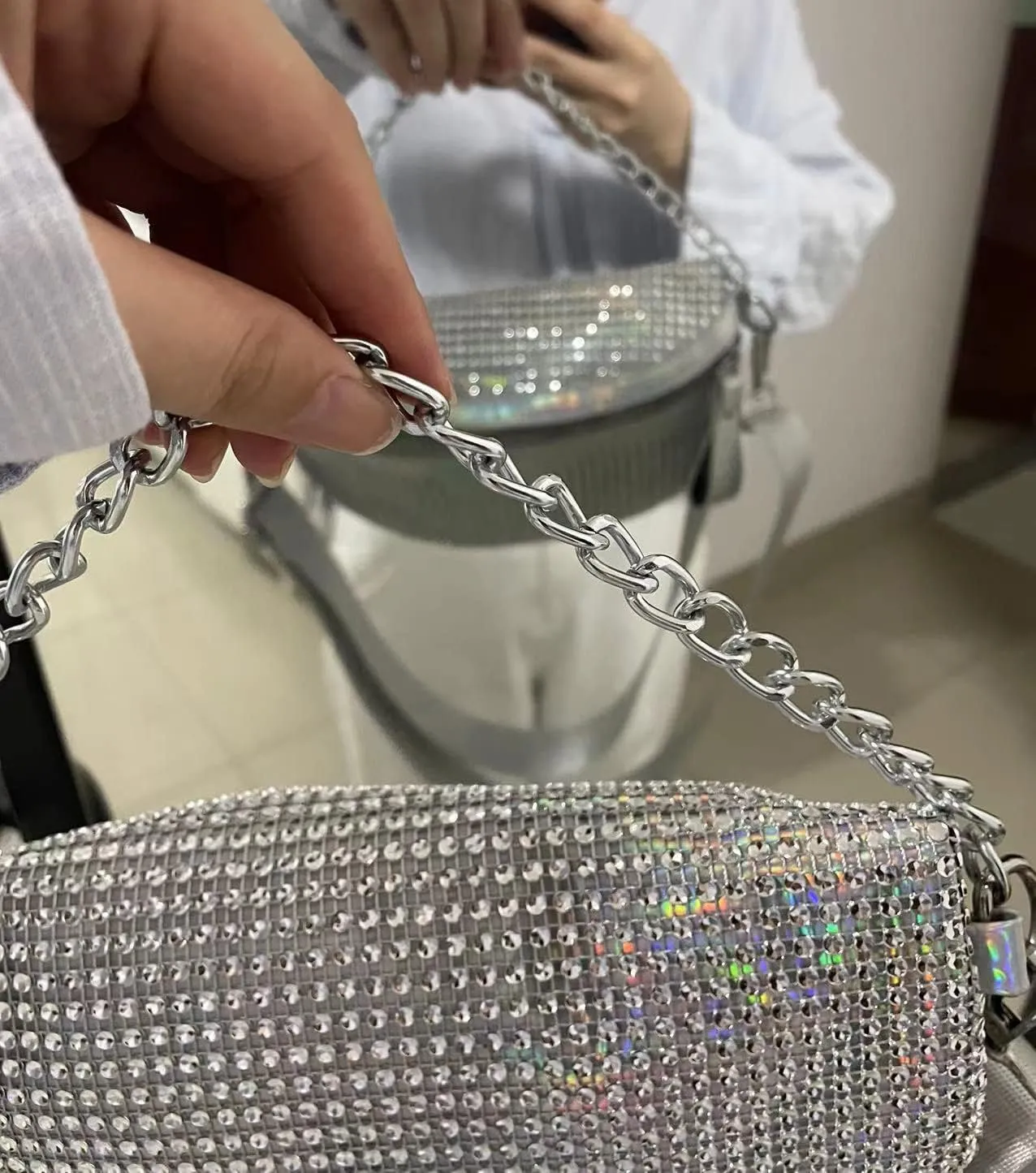 Rhinestone Chest Bag For Women Fanny Packs Belt Bags Crossbody Bags Waist Pouch Purse for Lady Party Outdoor Traveling Beach