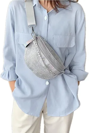 Rhinestone Chest Bag For Women Fanny Packs Belt Bags Crossbody Bags Waist Pouch Purse for Lady Party Outdoor Traveling Beach