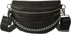 Rhinestone Chest Bag For Women Fanny Packs Belt Bags Crossbody Bags Waist Pouch Purse for Lady Party Outdoor Traveling Beach