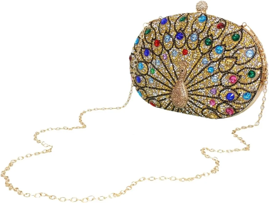 Rhinestone Evening Purses for Women Crystal Diamond Glitter Sparkly Handbag Elegant Shoulder Clutch