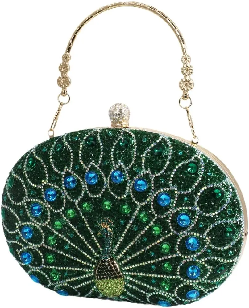 Rhinestone Evening Purses for Women Crystal Diamond Glitter Sparkly Handbag Elegant Shoulder Clutch