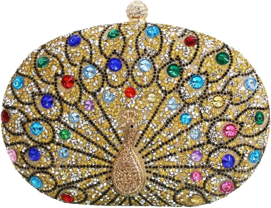Rhinestone Evening Purses for Women Crystal Diamond Glitter Sparkly Handbag Elegant Shoulder Clutch