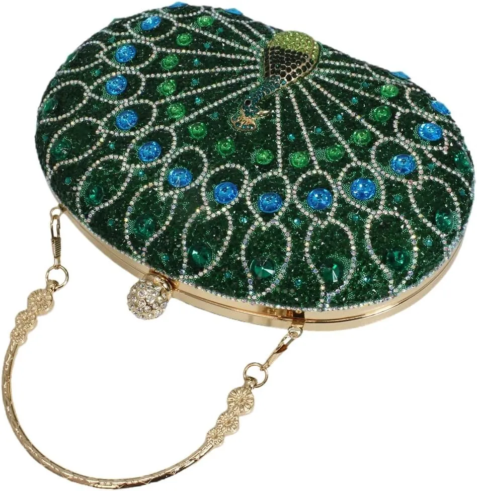 Rhinestone Evening Purses for Women Crystal Diamond Glitter Sparkly Handbag Elegant Shoulder Clutch