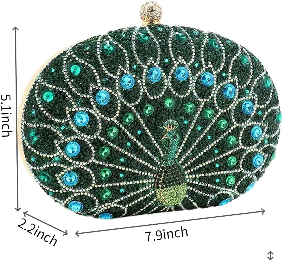Rhinestone Evening Purses for Women Crystal Diamond Glitter Sparkly Handbag Elegant Shoulder Clutch