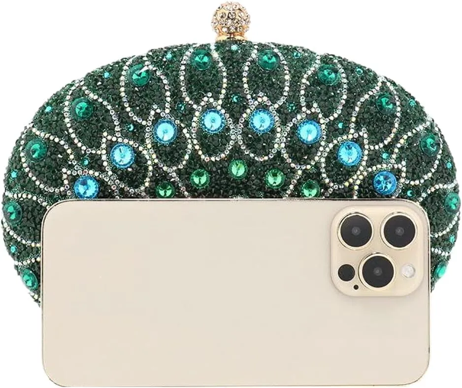 Rhinestone Evening Purses for Women Crystal Diamond Glitter Sparkly Handbag Elegant Shoulder Clutch
