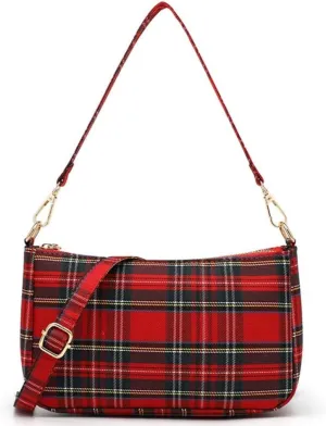 Ro Rox Sheena Tartan Check Punk 90's Crossbody Purse Handbag