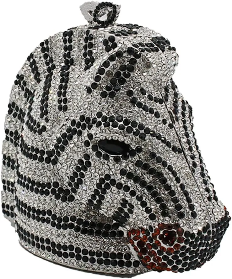 RomanticDesign Women Horse Head Evening Clutch Luxury Sparkly Rhinestone Crystal Bride Purse Party Prom Banquet Handbag