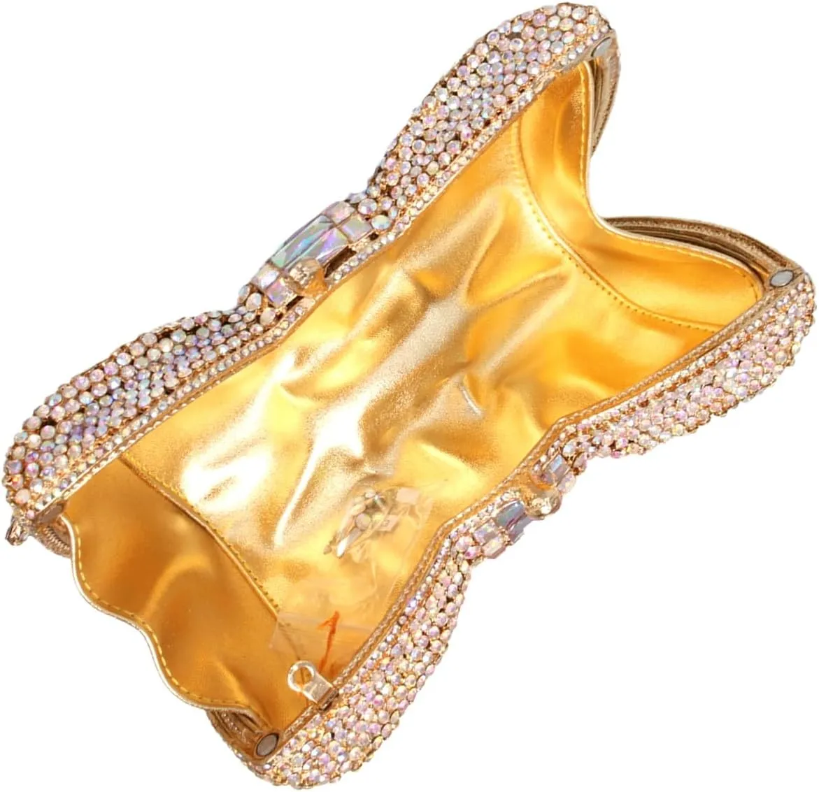 RomanticDesign Women Sparkly Bowknot Evening Clutch Luxury Rhinestone Bride Purse Wedding Party Prom Banquet Handbag