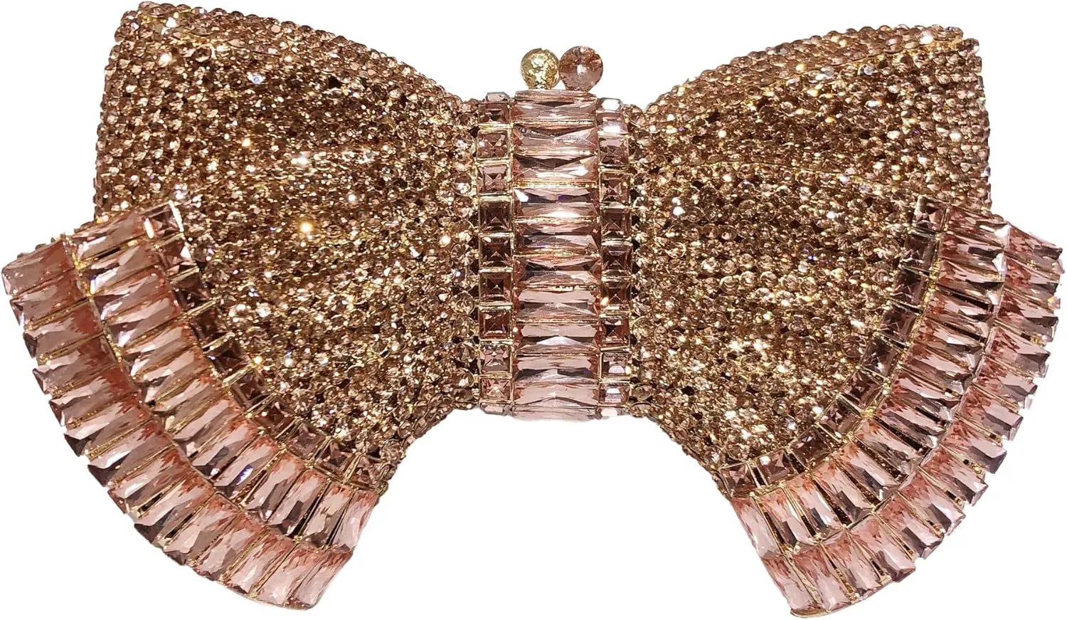 RomanticDesign Women Sparkly Bowknot Evening Clutch Luxury Rhinestone Bride Purse Wedding Party Prom Banquet Handbag