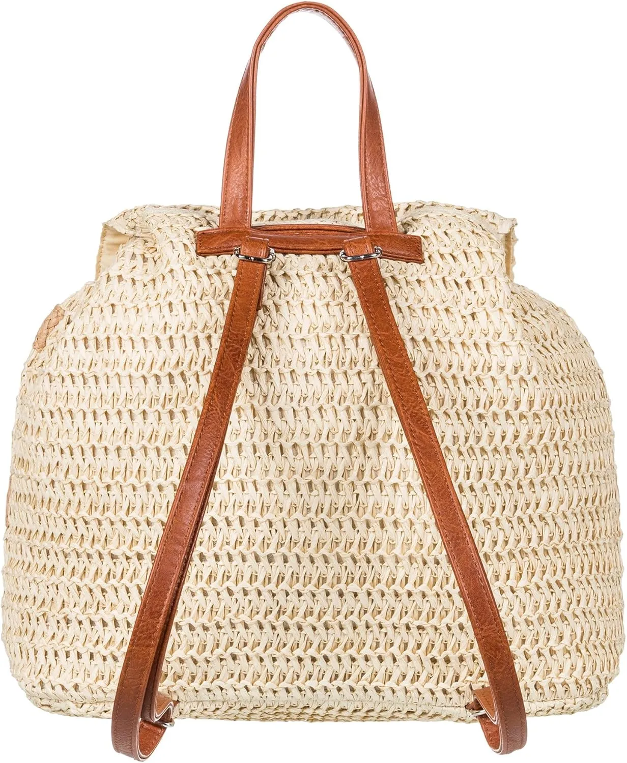 Roxy Women's Stylish Durable Woven Straw Backpack with Adjustable Straps, Make It Lovely-Natural, One Size