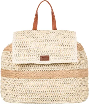 Roxy Women's Stylish Durable Woven Straw Backpack with Adjustable Straps, Make It Lovely-Natural, One Size