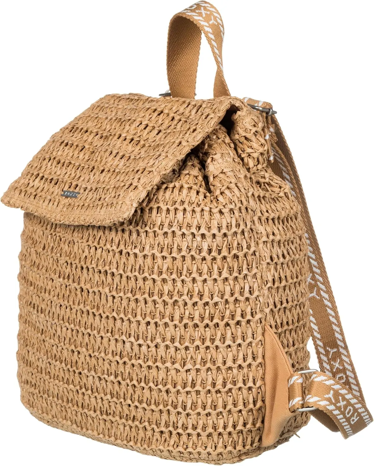 Roxy Women's Stylish Durable Woven Straw Backpack with Adjustable Straps, Spotless Sunnies-Natural, One Size