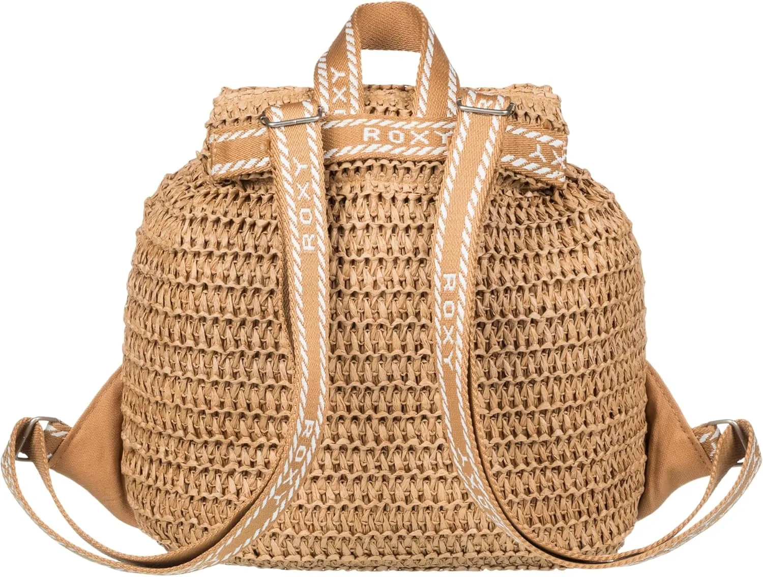 Roxy Women's Stylish Durable Woven Straw Backpack with Adjustable Straps, Spotless Sunnies-Natural, One Size