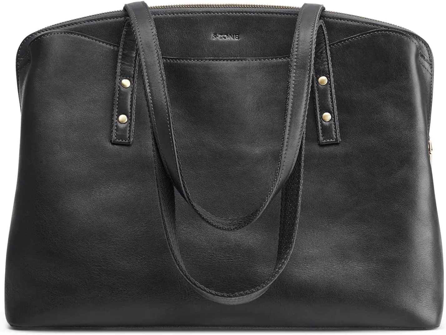 S-ZONE Leather Tote Bag for Women Large Capacity Work Shoulder Handbags Purses