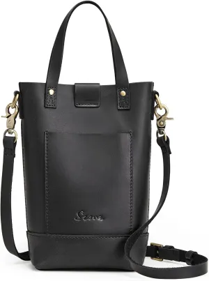 S-ZONE Small Crossbody Bags for Women Real Leather Cross Body Handbags Cell Phone Purses