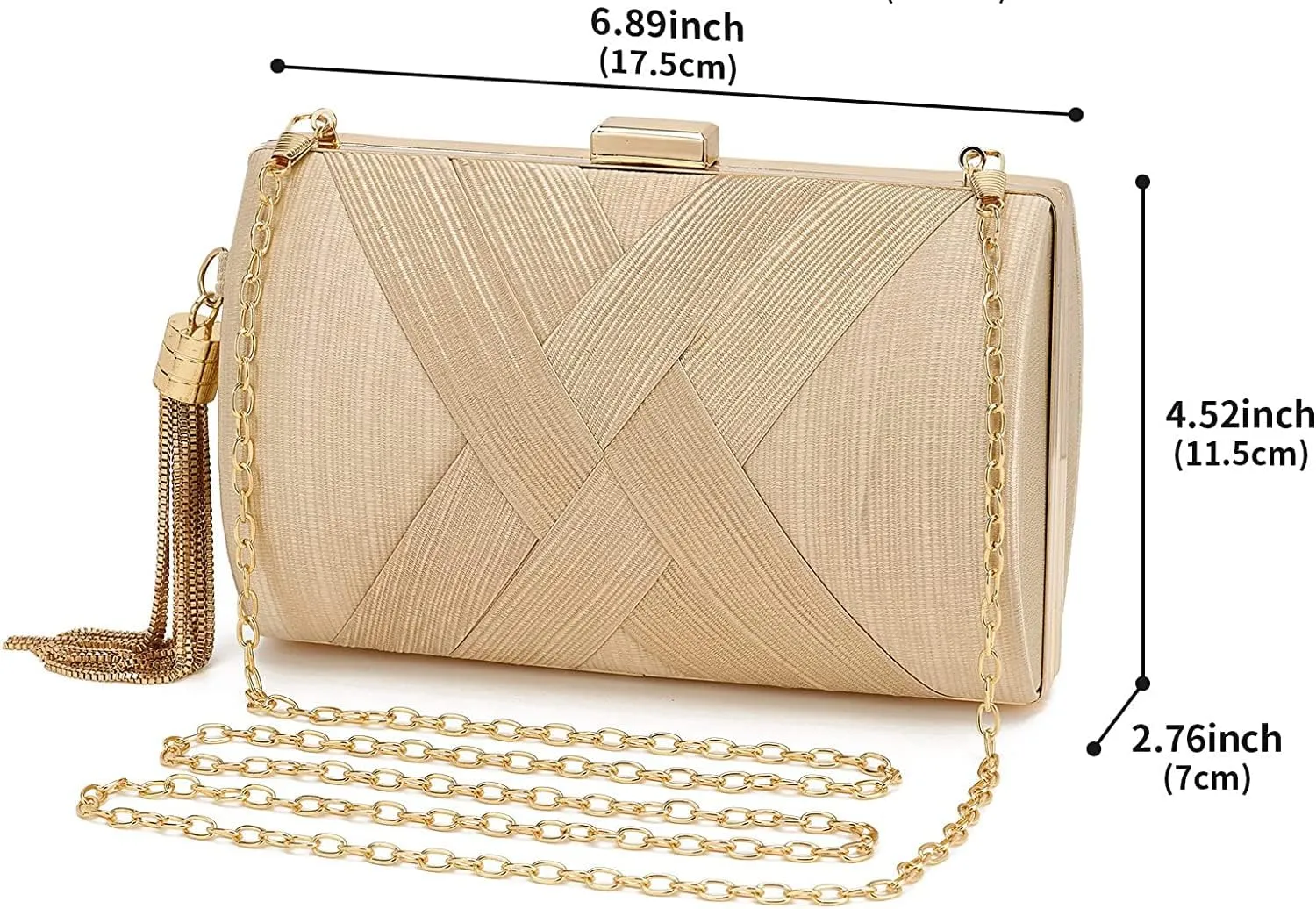 Satin Clutch Purse Evening bag Tassels Handbag Lady Party Wedding Chain Geometric Shoulder Cross Body Bag for Women