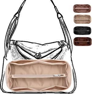 Satin Purse Organizer Insert For Handbags, Silky Smooth Bag Organizer With Zipper, Large Capacity,Women, Handbags Shaper For Lindy,4 Colors