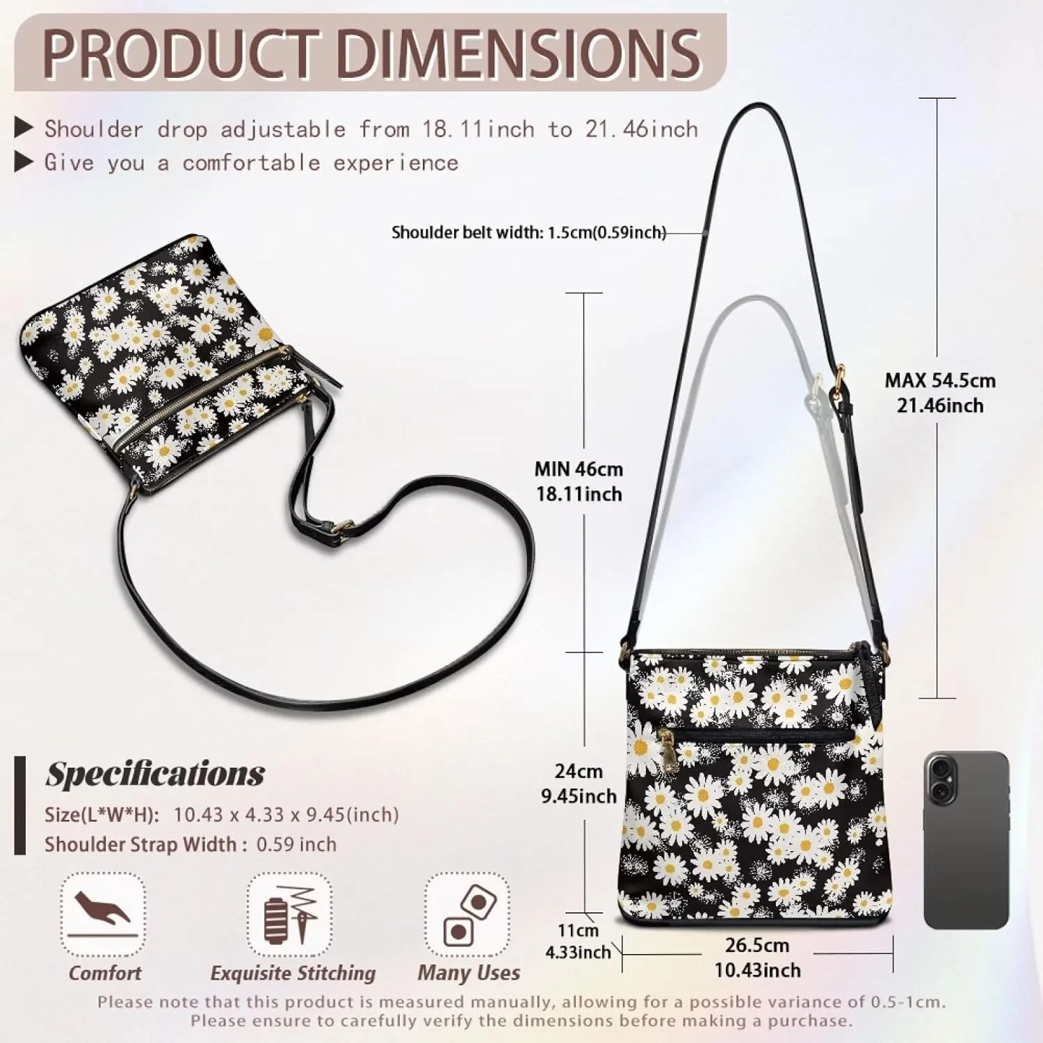 Sepetwhos Crossbody Bags Purses for Women Shoulder Handbags Crossover Stylish Trendy Pocketbook with Top Zipper Closure