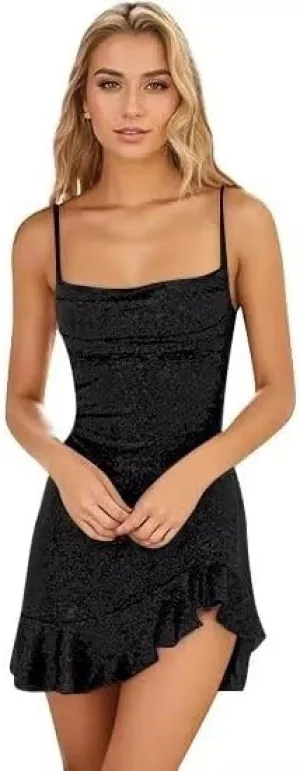 Sequin Short Homecoming Dresses for Teens 2025 Spaghetti Straps Sparkly Tight Mini Prom Cocktail Party Dress