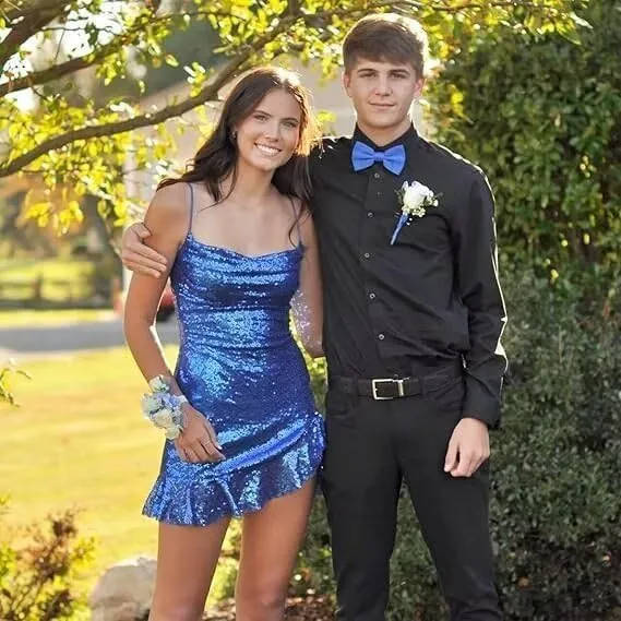Sequin Short Homecoming Dresses for Teens 2025 Spaghetti Straps Sparkly Tight Mini Prom Cocktail Party Dress