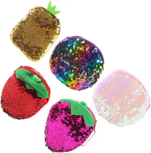 Sequin Wallet Small Zippered Purse for Coins Bills Keys for Shopping Work Travel