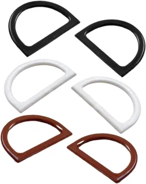 SEWOART DIY Handbag Handles 3 Pairs D-Shaped Bag Handles Imitation Wood for Stylish Bags