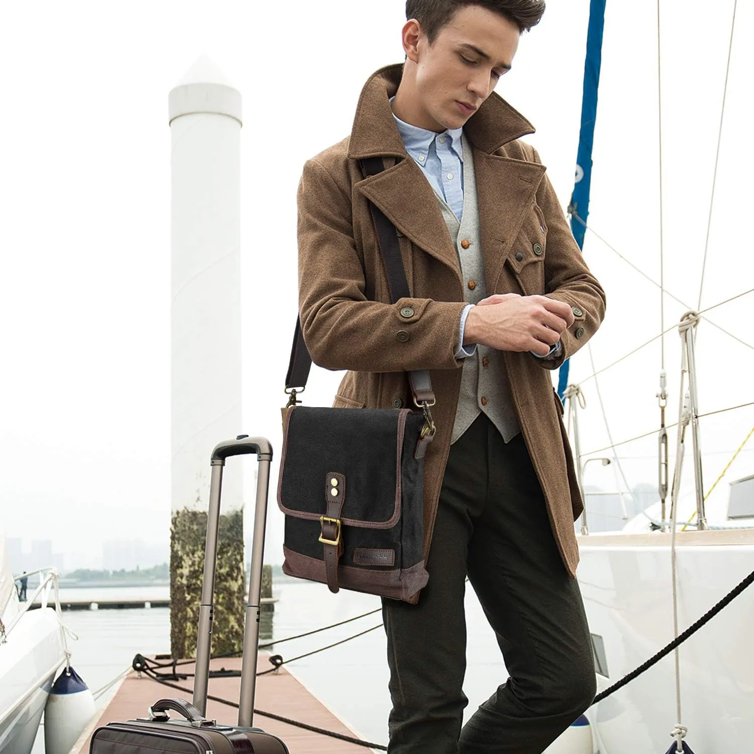 SHANGRI-LA Messenger Bag for Men and Women Canvas Purse Crossbody Shoulder Bag Casual Sling Pack