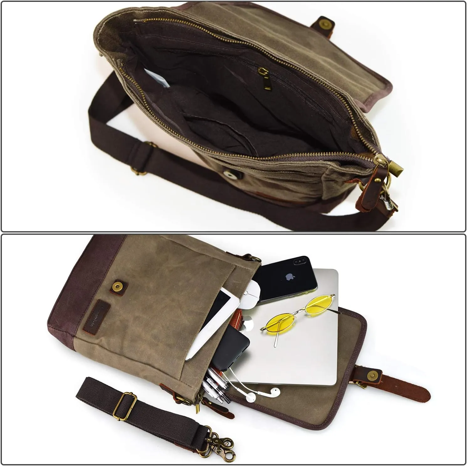 SHANGRI-LA Messenger Bag for Men and Women Canvas Purse Crossbody Shoulder Bag Casual Sling Pack
